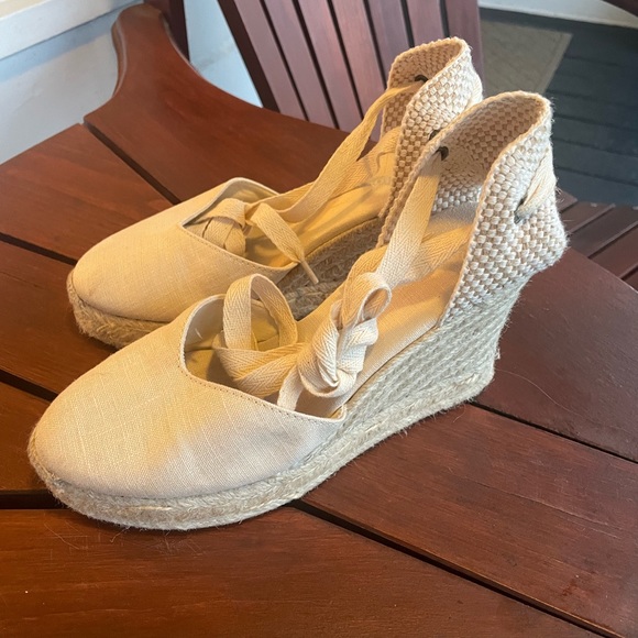Soludos Mallorca 4” Espadrille Ankle Wrap Wedge 6.5 - Picture 2 of 5